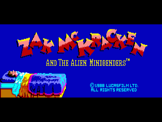 Zak McKracken and The Alien Mindbenders title screen for Amiga